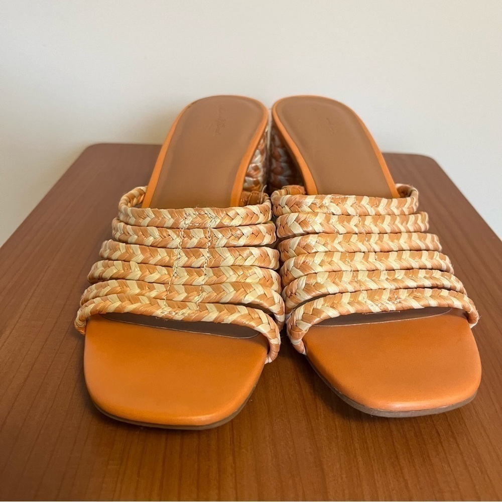 Universal Thread Orange and White Woven Heeled Sandals - size 9.5 - Picture 2 of 6
